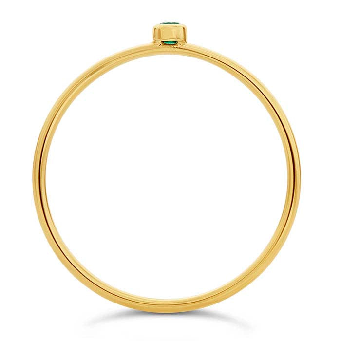 14/20 Geel Goud Gevuld Groen CZ-Set Ring