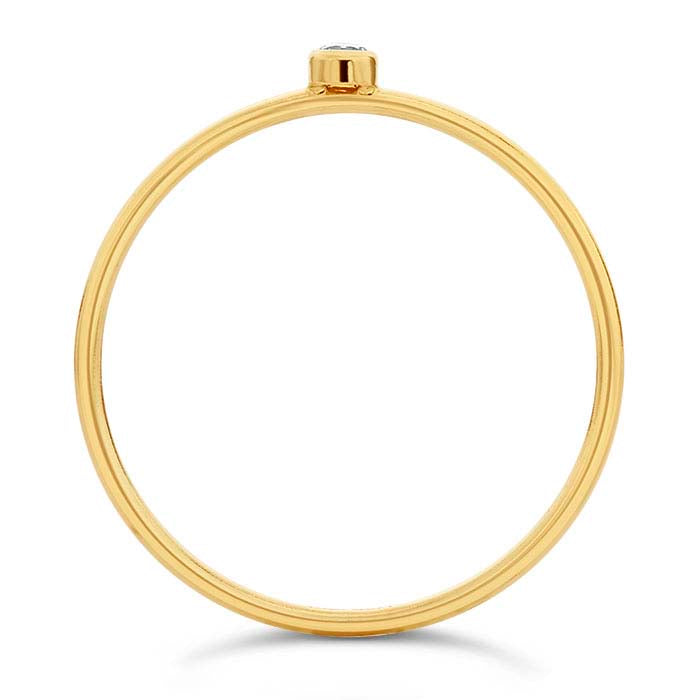 خاتم مطلي بالذهب الأصفر عيار 14/20 مع حجر كريستال مكعب أخضر ليموني