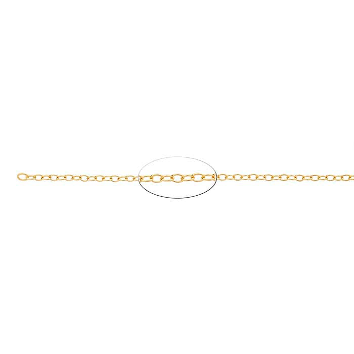 14K Yellow Gold Oval Cable Chain