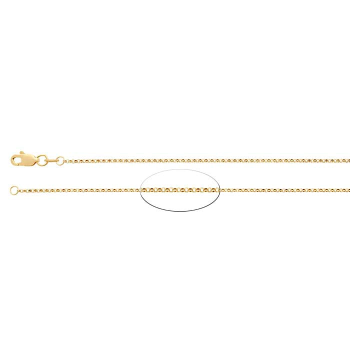14K Yellow Gold Round Rolo Chain
