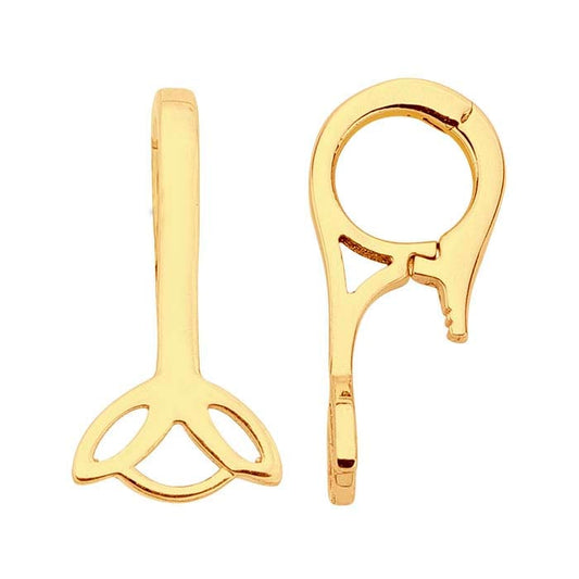 14K Yellow Gold Floral Hinged Necklace Enhancer