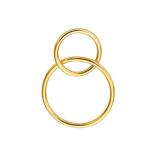 Composant à deux cercles liés en or jaune 14/20 rempli