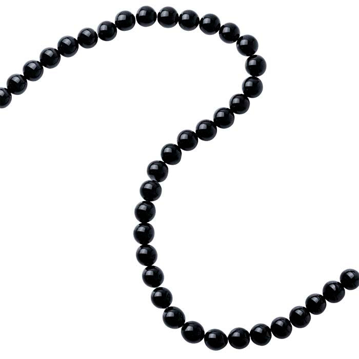 Juodojo onikso 10 mm apvalių karoliukų gija