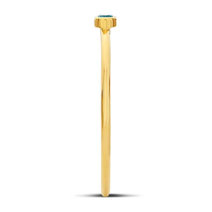 14/20 Guldpläterad Ring med Swiss-Blue CZ-stenar