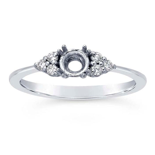 14K White Gold .33-Ct. Round Semi-Mount Engagement Ring Mounting
