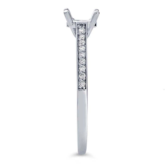 14K White Gold .5-Ct. Round Semi-Mount Engagement Ring Mounting