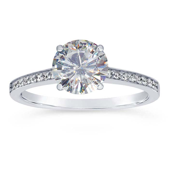 14K White Gold .5-Ct. Round Semi-Mount Engagement Ring Mounting