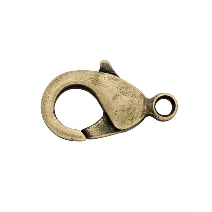 Brass Teardrop Lobster Clasp with Closed Ring