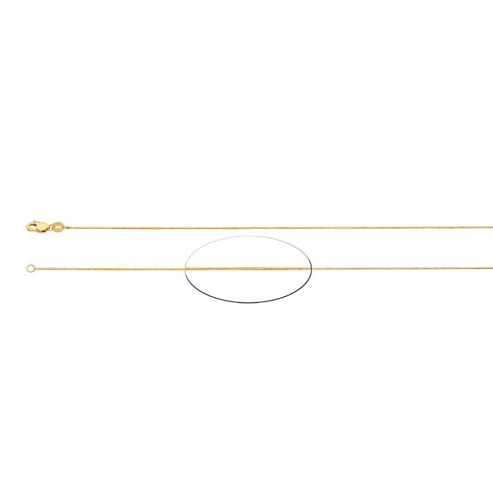 14K Yellow Gold Seamed Snake Chain