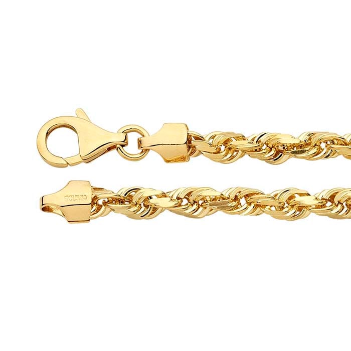 14K Yellow Gold Diamond-Cut French Rope Chain