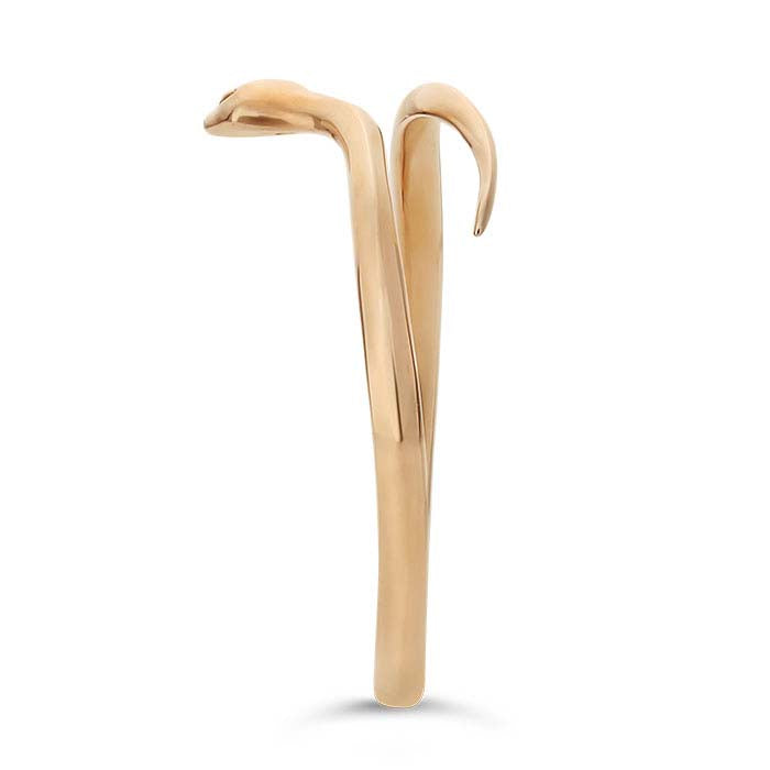 Bronzener Schlangen-Bypass-Ring, verstellbar