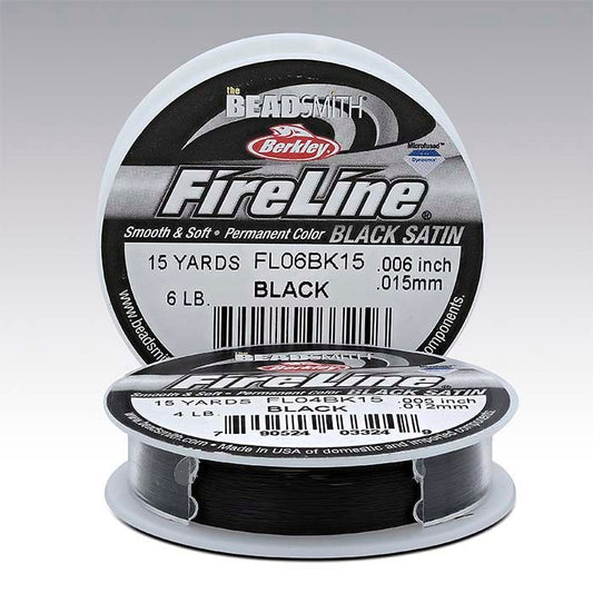 Surtido de hilos de satén negro FireLine® para abalorios
