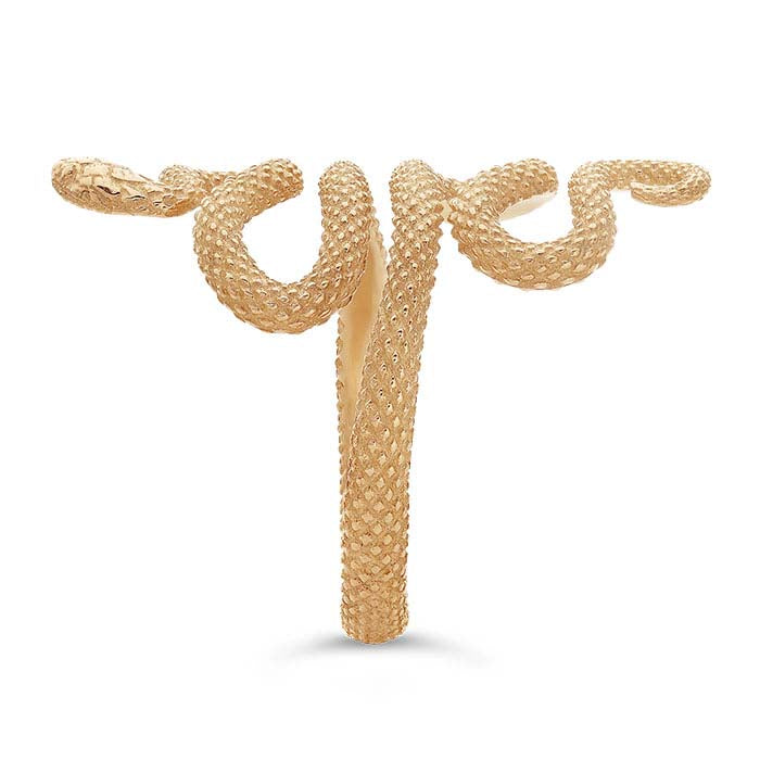 Anillo de serpiente texturizado de bronce, ajustable