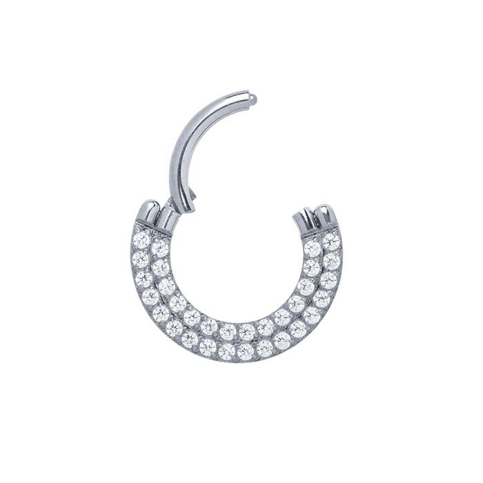 Titanium Double-Stack CZ-Set Clicker, 1.29mm