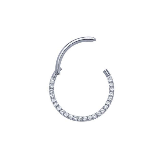 Titanium Side Facing CZ-Set ID Clicker, 1.02mm