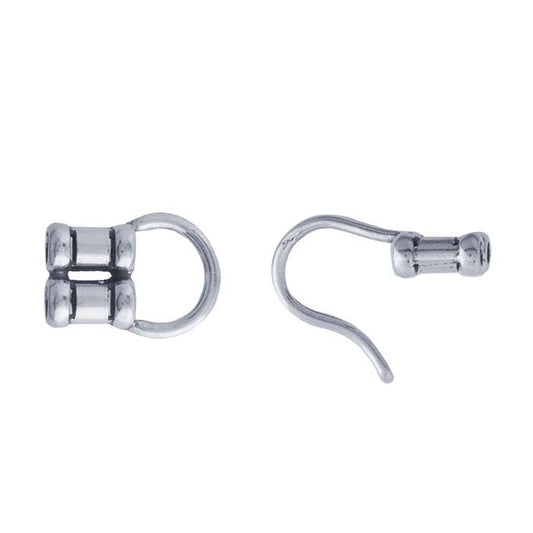 Fermoir crochet et œil en argent sterling 20,5 x 8,4 mm, 2 brins