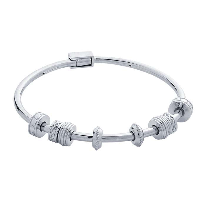 Sterling Silver 8 x Roundel "Smart" Infinity Bead with Silicone Insert