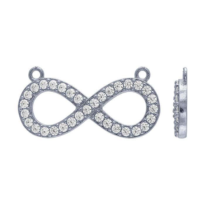 Sterling Silver CZ-Set Infinity Festoon Pendant