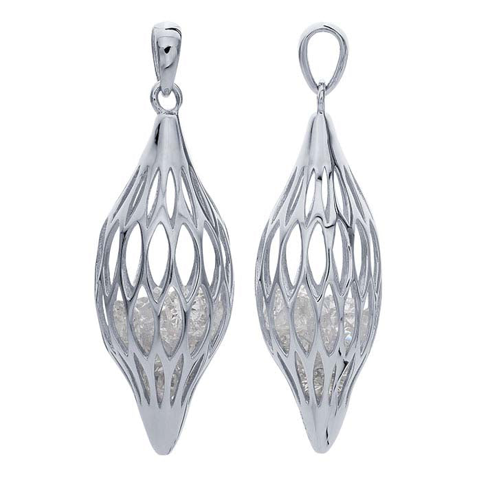 Sterling Silver CZ Cage Pendant