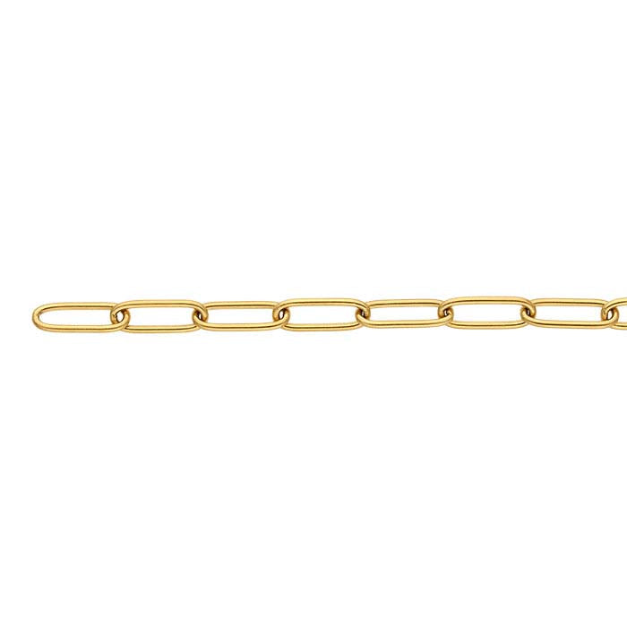 Steel Yellow Gold-Plated Oval Cable Chain