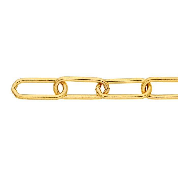 Steel Yellow Gold-Plated Oval Cable Chain