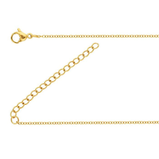 Steel Yellow Gold-Plated 1.2mm Cable Chain
