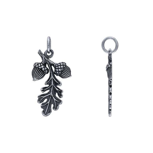 Sterling Silver Oak Leaf Pendant with Acorns