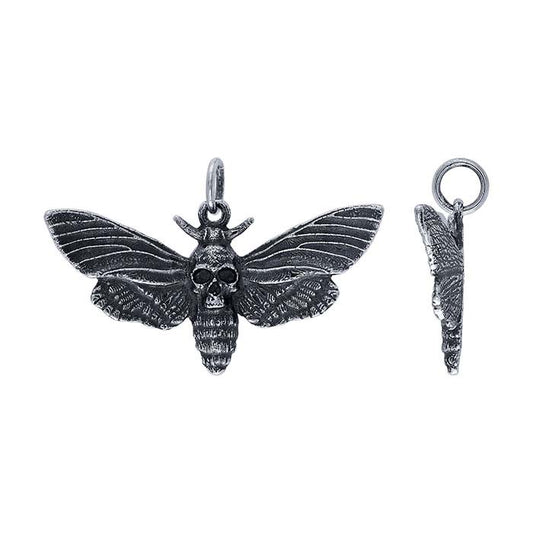 Sterling Silver Death's Head Moth Pendant
