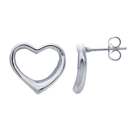 Sterling Silver Open Heart Post Earrings