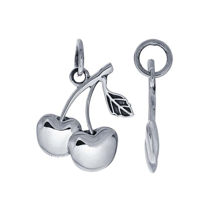 Sterling Silver Cherries Charm