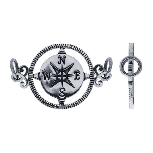 Sterling Silver Compass Festoon Pendant