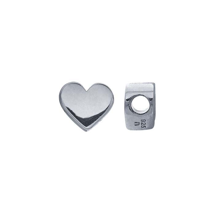 Sterling Silver 6 x Mini Heart Bead