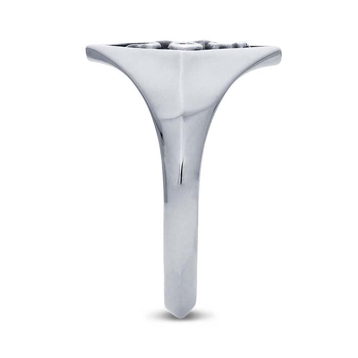 Sterling Silver Diamond-Shaped Signet Ring with Snake