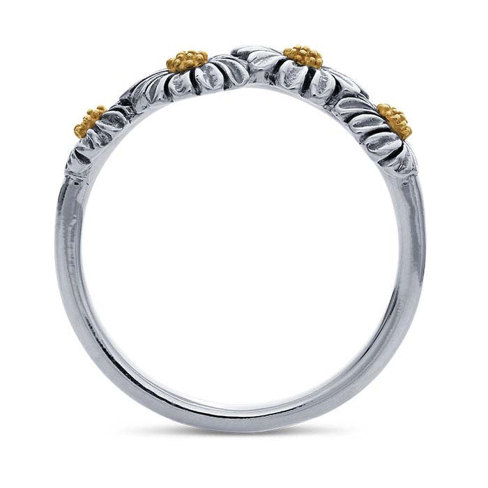 Sterling Silver Four Daisies Ring