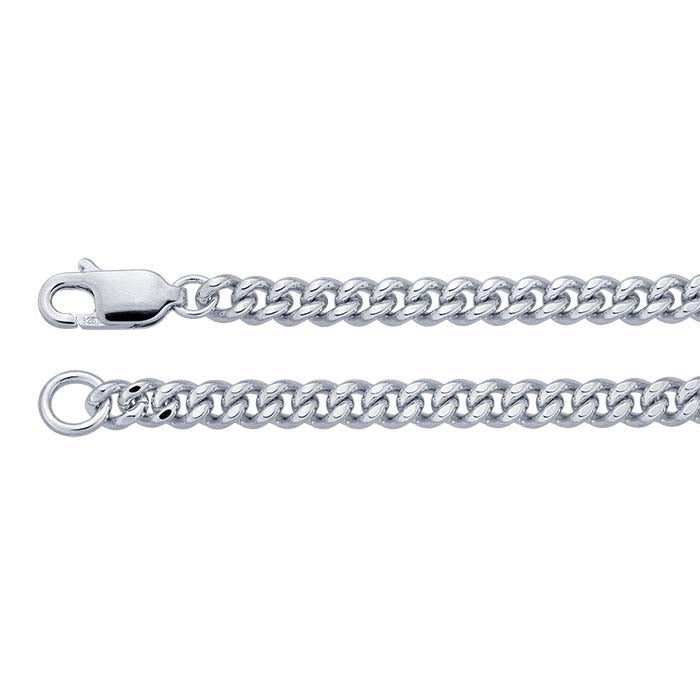 Sterling Silver Diamond-Set Curb Chain Bracelet