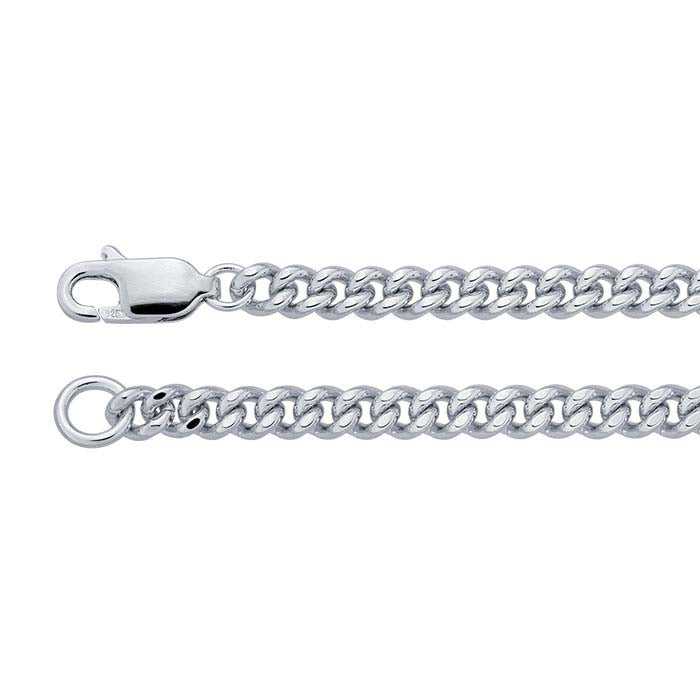 Sterling Silver Diamond-Set Curb Chain Bracelet
