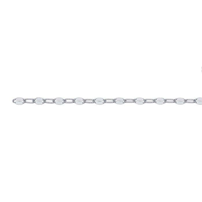 Sterling Silver Dapped Flat Oval Cable Chain
