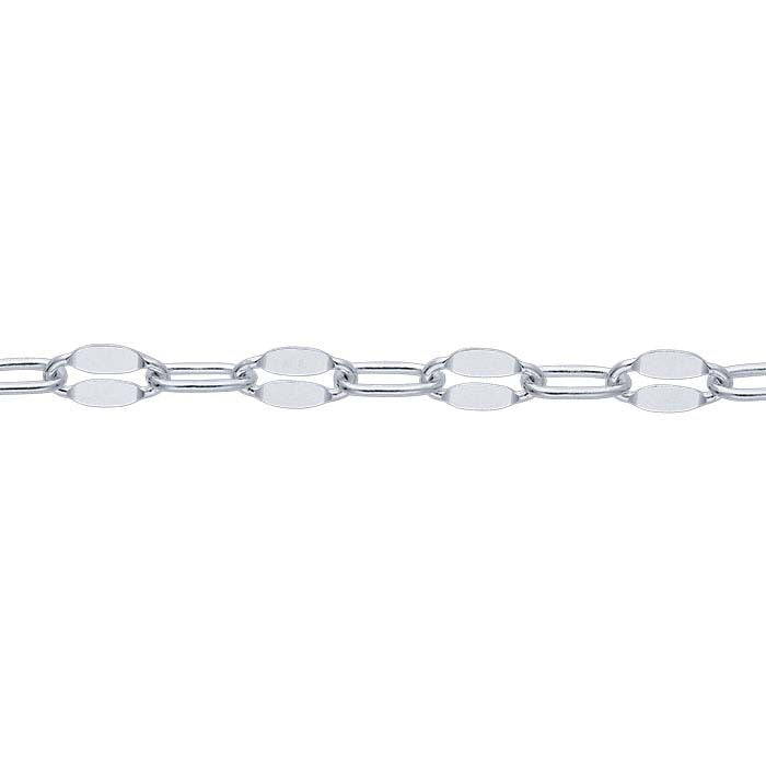 Sterling Silver Dapped Flat Oval Cable Chain