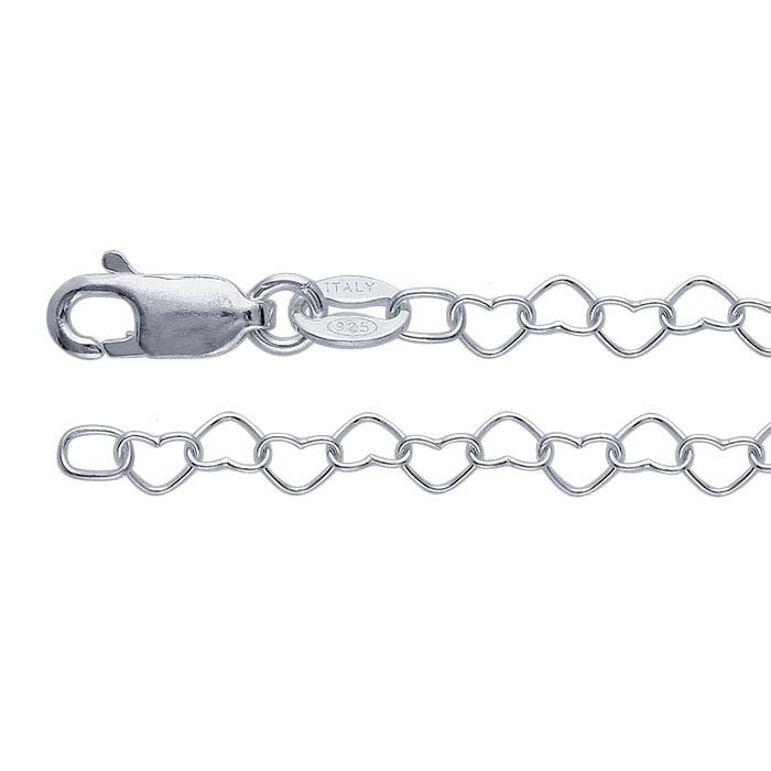 Sterling Silver Heart Link Chain