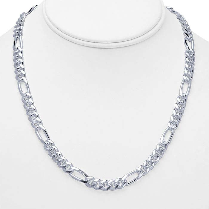 Sterling Silver Diamond-Cut Figaro Chain
