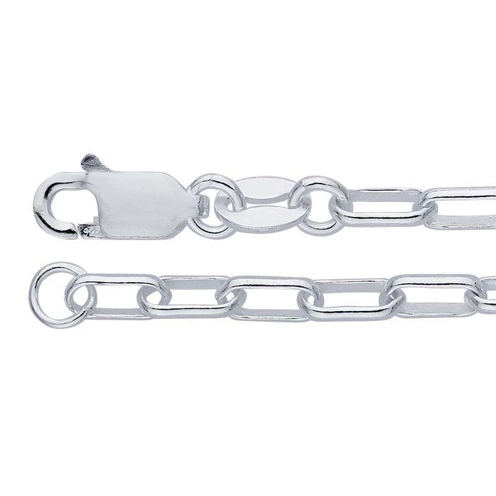 Sterling Silver Elongated Oval Cable Chain