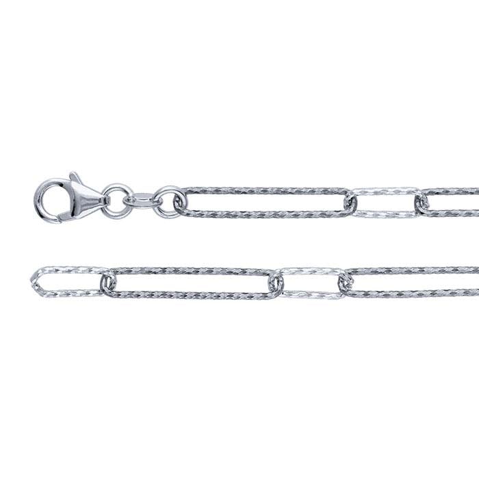 Sterling Silver Black Ruthenium-Plated Diamond-Cut Long & Short Chain