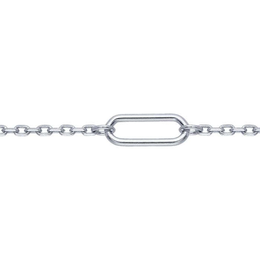 Sidabro 0,55 mm kabelinė grandinėlė su stotimis