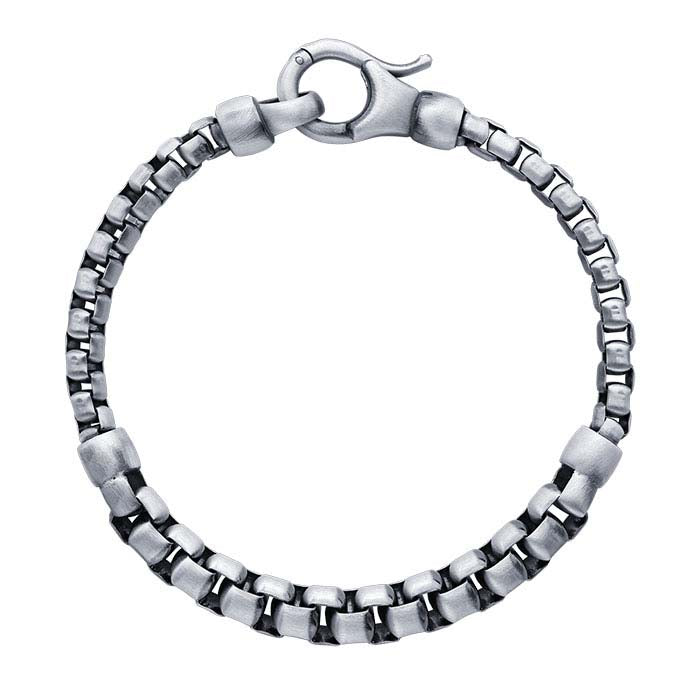 Sterling Silver Rounded Box Chain Bracelet