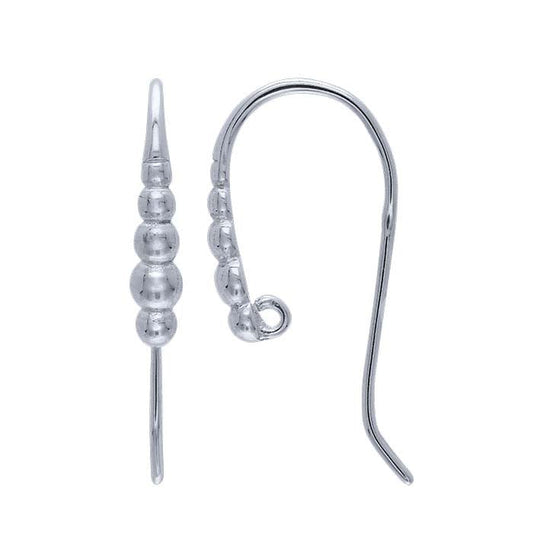 Sterling Silver Beaded Ear Wire with Closed Ring
