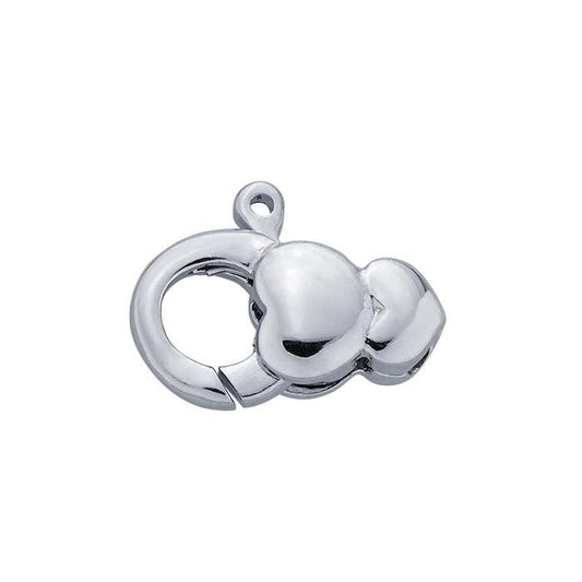 Chiusura a moschettone doppio cuore in argento sterling