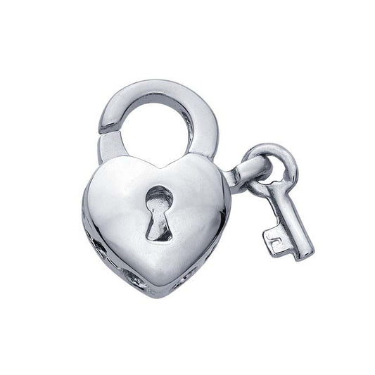 14K Yellow Gold Heart with Key Lobster Clasp