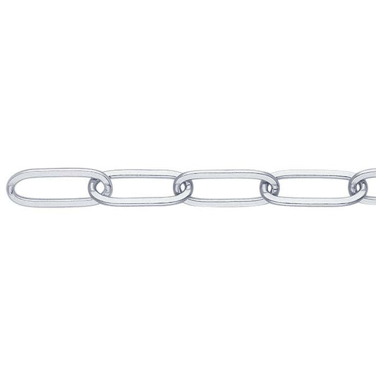 스털링 실버 7.2mm 평평한 타원형 케이블 체인, 피트 단위 판매