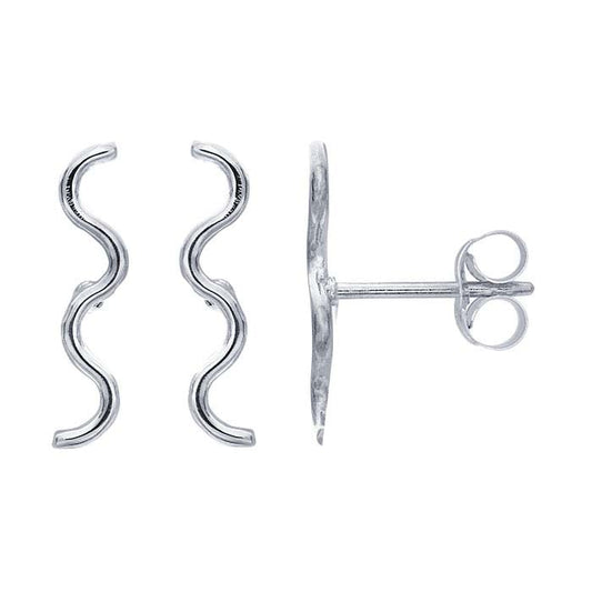 Sterling Silver Squiggle Post Earrings