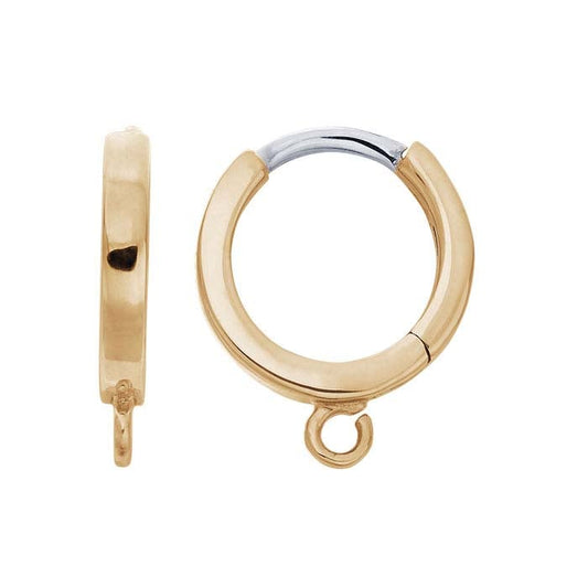 Bronse Rund Huggie Hoop Ørering med Ring
